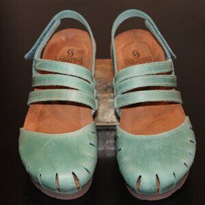 SABATINI Mary Jane Leather Closed Toe Sandals Made in Italy-size EU37 (US 6.5-7)